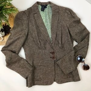 Max Edition Marled Brown Linen Blazer Size 6